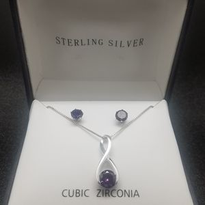 Cubic Zirconia Amethyst Purple Set